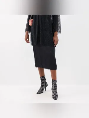 GUCCI GG logo crystal mesh heels ankle boots booties thumbnail 2