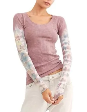 Free People We The Free Big Sur Tee in Misty Mountain Pink thumbnail 2