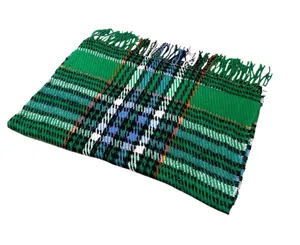 Aerie Fringe Green Plaid Blanket Scarf Wrap Cozy Cabincore Fall Winter Vibes thumbnail 1
