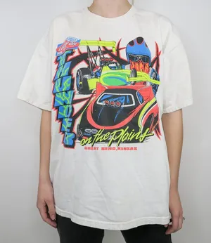 Gildan Thunder on the Plains NHRA Drag Racing Graphic T-Shirt thumbnail 1