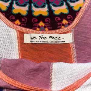 We The Free Free People Carousel Patchwork‎ Tank Top Multi Color Tie Shoulder LG thumbnail 7