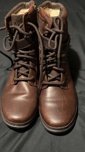 UGG Waterproof Brown Leather Lace Up Buckle Combat Ankle Boots Women Size 6.5 thumbnail 10