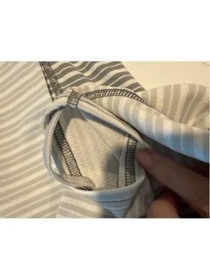 Patagonia Capilene 3 Midweight 1/4 Zip Top Size M Grey White Striped thumbnail 7