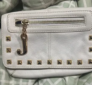Retro Vintage White Leather 3 Pocket Clutch Bag Juicy couture clutch bag thumbnail 1