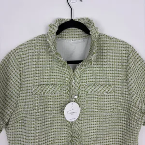 Pemhea Collection Tweed Dress Green Short Sleeve Shift Career Work Size Large thumbnail 3