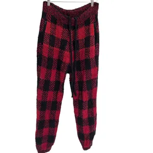 Skims Unisex Cozy Jogger In Brick Buffalo Check Black & Red Size L/XL thumbnail 3