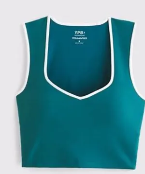Abercrombie & Fitch YPB Green White Studioflex‎ Portrait Tank thumbnail 1