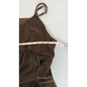 SheIn Women Brown Maxi Dress L Ruched Draped Spaghetti Strap Y2K Evening Party thumbnail 5