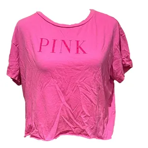 PINK Victoria's Secret Hot Pink Cropped T Shirt XS thumbnail 1