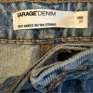 Garage Denim Droite 90s Straight Leg Light Wash Distressed‎ Raw Hem Jeans Sz 27 thumbnail 5