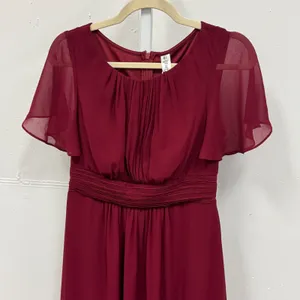 NWT Ever Pretty Burgundy High-Low Chiffon Flutter Sleeve Midi Dress‎ Size 6 thumbnail 3