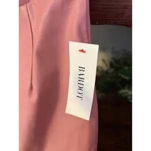Bardot Lotte Vegan Leather Mini Dress Blush Pink Strapless Ruched Size 4 57773DB thumbnail 3