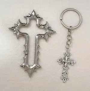 Cross Keychain Charm for Men Women Car Keychain Key Ring Bag Charm Carabiner thumbnail 1