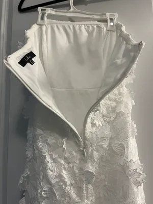Lulus White 3D Embroidered Floral Dress thumbnail 7