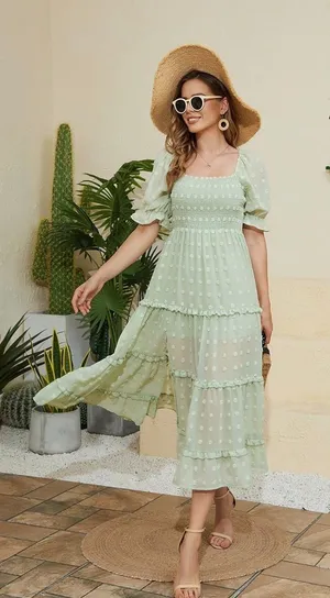 Summer boho Dress Green Size M thumbnail 1