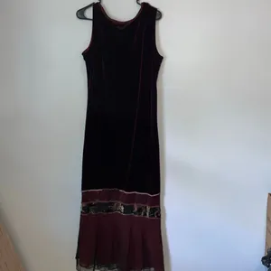 S.A.2 Silk Blend Vintage Velvet floral Burgundy Maxi Dress Whimsy goth #800 thumbnail 9