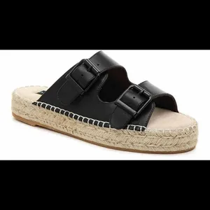 Steven By Steve Madden Black Lapis Espadrille Leather Platform Sandal 8M Bohemian thumbnail 2