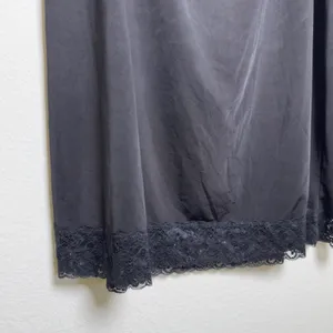 NEW Jones New York Women Half Slip‎ 1X Black Anti Cling Lace Trim Whimsigoth thumbnail 2