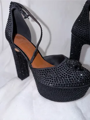 Kurt Geiger Black Crystal-Embellished Platform Slingbacks thumbnail 3