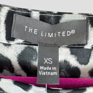 The Limited Leopard Print Boat Neck Blouse Black Cream Tie Sleeve Size XS‎ New thumbnail 4