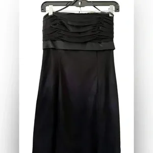 Vera Wang Maids Black Strapless Full Length Tulle Gown Size 4 thumbnail 5