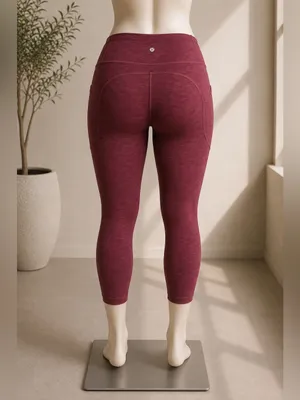 Lululemon Wonder Train High Rise Crop 24” Leggings Pockets Size 18 thumbnail 2