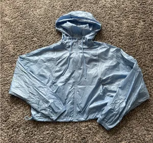 Alo Yoga Light Blue Hooded Windbreaker Jacket thumbnail 1