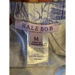 Hale Bob Pajama Shorts Women‎ Medium Blue Purple Palm Print Loungewear Casual thumbnail 7