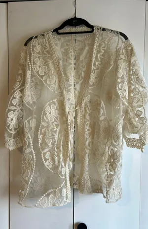 Lace Shawl Tan Size M thumbnail 1