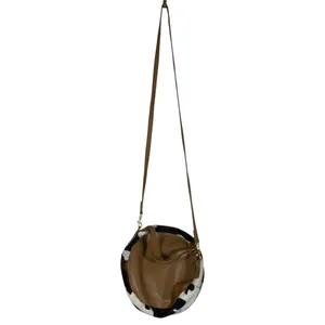 Womens Western Cow Print Round Crossbody Bag Brown Desert Boho Festival Size OS thumbnail 5