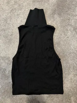 Zara Black Ribbed Turtleneck Tank thumbnail 3