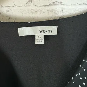 Warren Donner NY Black and White Polka Dot Tiered Midi Dress thumbnail 4