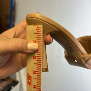 Billini | 8 Woman’s Tan‎ Heels with Woven Design Square Toe thumbnail 6