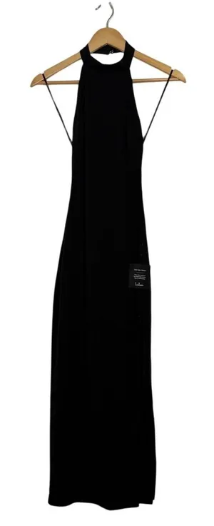 Lulus Deziree Bodycon Maxi Dress Women's Size XS Black Halter Cocktail Party NWT thumbnail 1