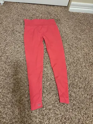 Set Active Leggings Solid Pink Estimated Size Small Ankle Length Nylon Blend thumbnail 3