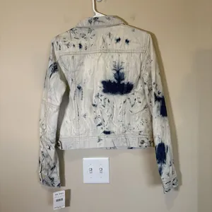 Free People‎ Jones Denim Jacket Womens Size S Blue Tie Dye OB809197 Trucker thumbnail 8