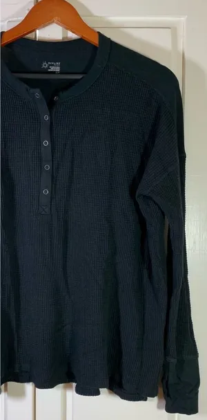 OFFLINE by Aerie‎ Waffle Knit Henley Top Long Sleeve Thumb Hole Small Cozy thumbnail 1