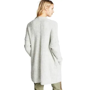 Free People Women's Phantom Cardigan sweater Grey gray large wool blend pockets thumbnail 4
