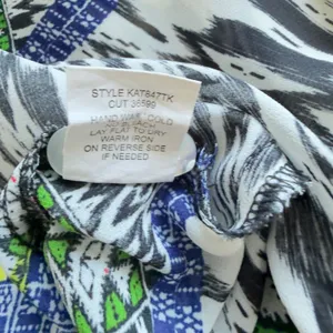 Anthropologie Fig & Flowers XL Boho Ikat Geometric Semi Sheer Tie Bottom Blouse thumbnail 6