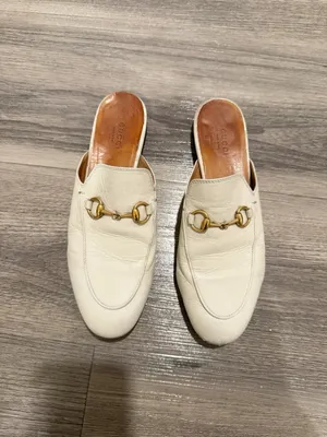 Gucci Princetown Horsebit Slipper Loafer in White Size 37.5 (7.5) thumbnail 2
