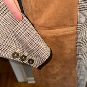 Maeve By Anthropologie Plaid Blazer with Brown Details thumbnail 4