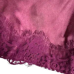 ASOS Plum Burgundy Satin Lace Trim Pleated Cold Shoulder Maxi Dress Size 4 thumbnail 5