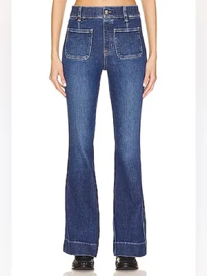 Spanx Flare Jeans Womens XL Blue Retro Patch Pockets 20850R thumbnail 2