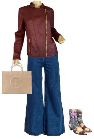Calvin Klein Burgundy Textured Faux Leather Jacket (M) thumbnail 1