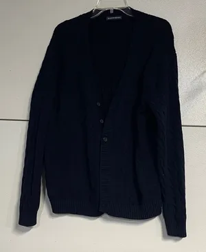 Brandy Melville Navy Blue Cable Knit Cardigan Sweater Buttons One Size thumbnail 1
