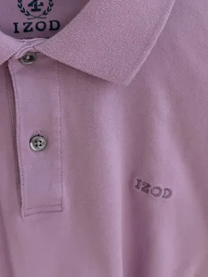 Izod Light Purple short sleeve cropped button Polo thumbnail 2