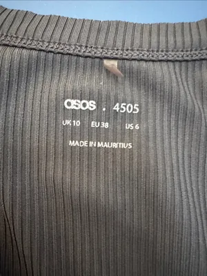 ASOS Grey Ribbed Crop Tank Top thumbnail 2
