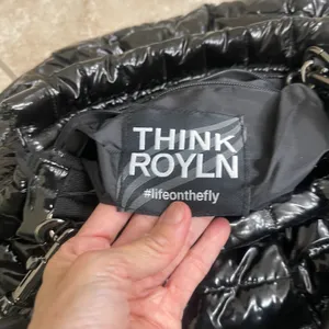 Think Royln‎ Black Patent Puffer Bag Quilted Chain Shoulder Bag New hobo NWT thumbnail 7