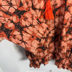 Anthropologie Porridge Peasant Blouse Top Smocked waistband Cuffs Tie W2056 Sz M thumbnail 6