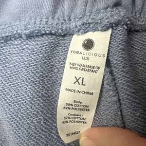 NWT Yogalicious Lux Easy Of Mind Sweatpants Wide Leg Blue Athleisure Women's XL thumbnail 4
